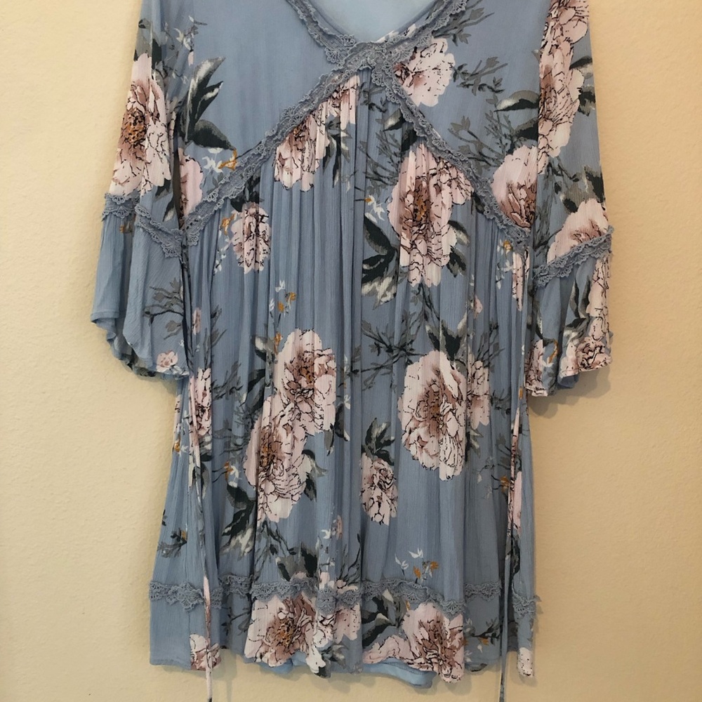 Light blue flowy flower dress